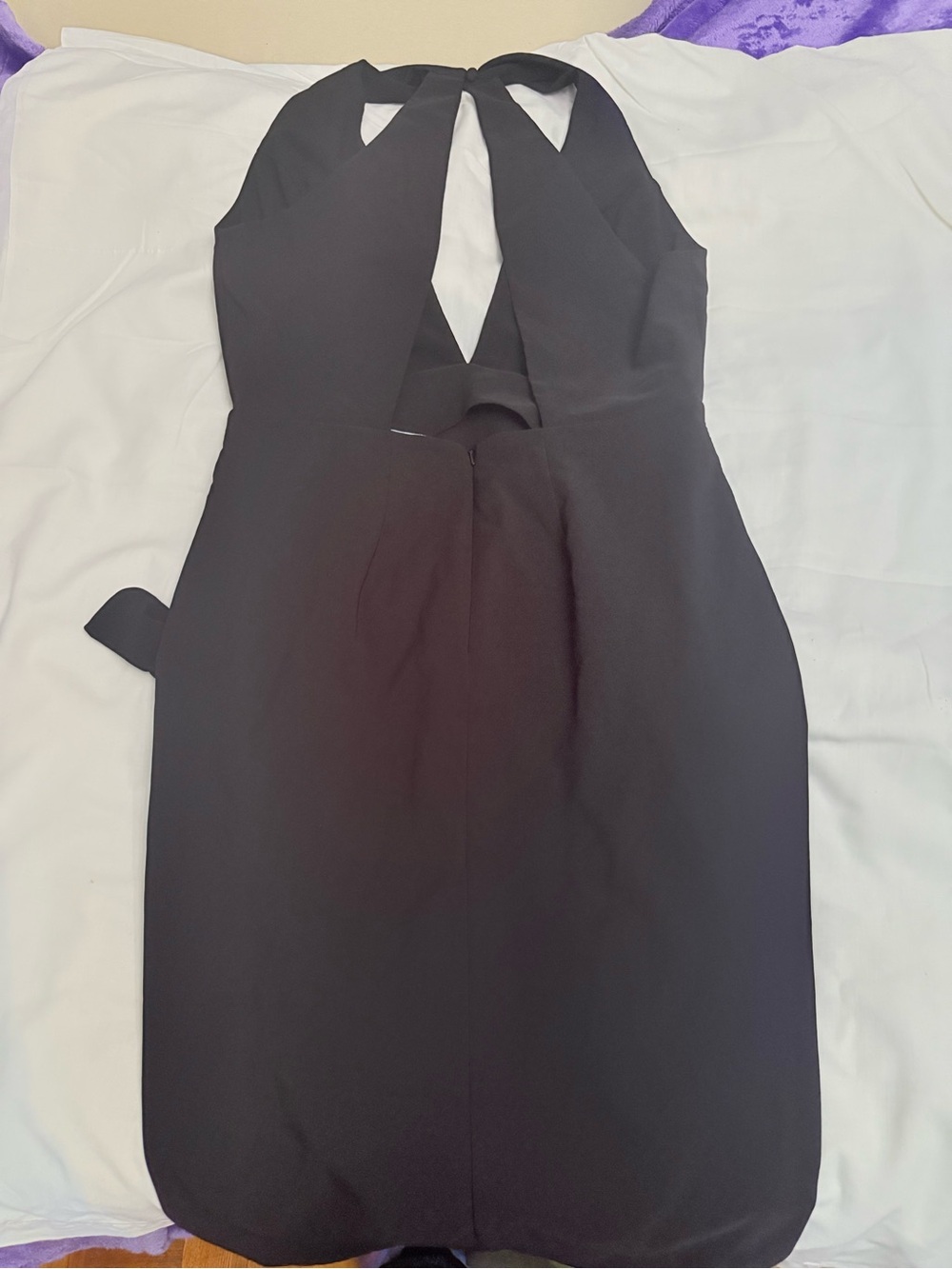 Chrissy Teigen x Revolve collab - Elegant Black Halter V-Neck Women's Dress - Picture 3 of 5